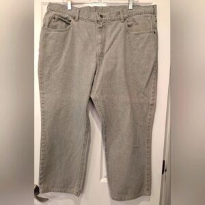 L.L. Bean men's gray jeans pants size 44 relaxed fit casual straight leg classic